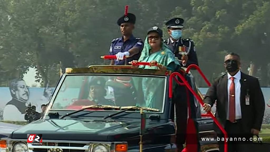 সারদায় প্রশিক্ষণ সমাপনী কুচকাওয়াজ অনুষ্ঠানে প্রধানমন্ত্রী