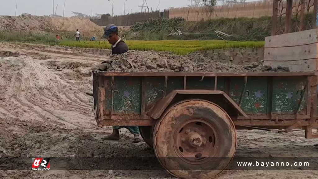 মাটি কেটে বিক্রি করছে স্থানীয় প্রভাবশালীরা