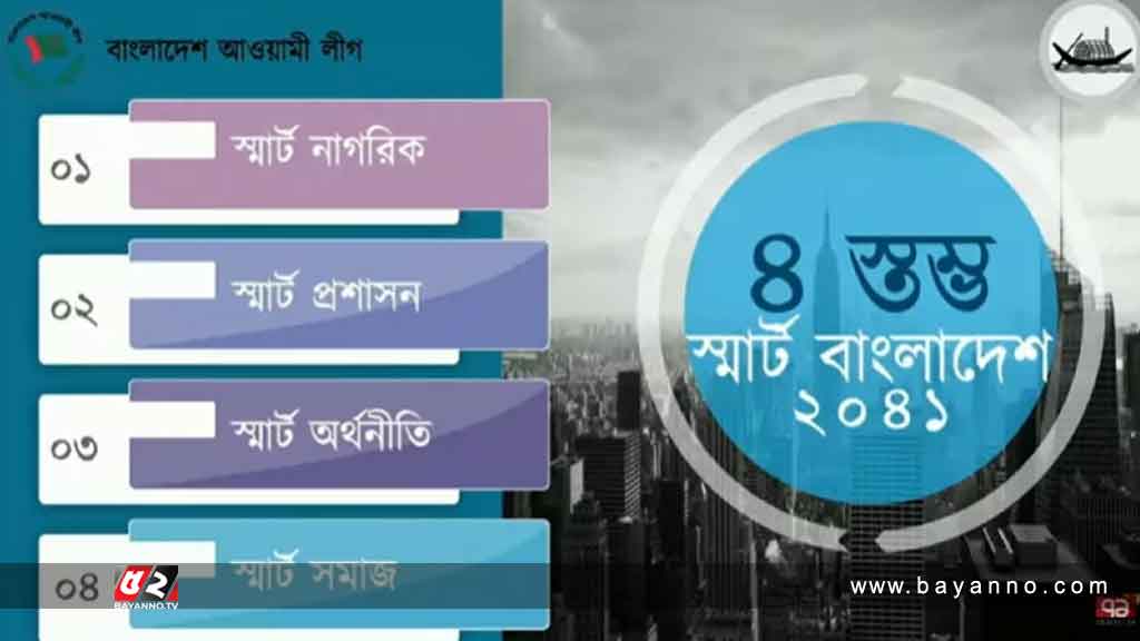 চার স্তম্ভে স্মার্ট বাংলাদেশ গড়ার প্রত্যয় নিয়ে আ.লীগের ইশতেহার