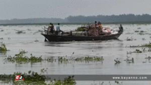 কুড়িগ্রামে চোখ রাঙ্গাচ্ছে বন্যা