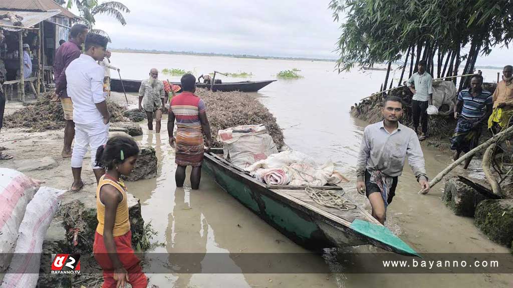 বিপৎসীমার ওপরে তিস্তার পানি, ভাঙন ঝুঁকিতে অনেক এলাকা